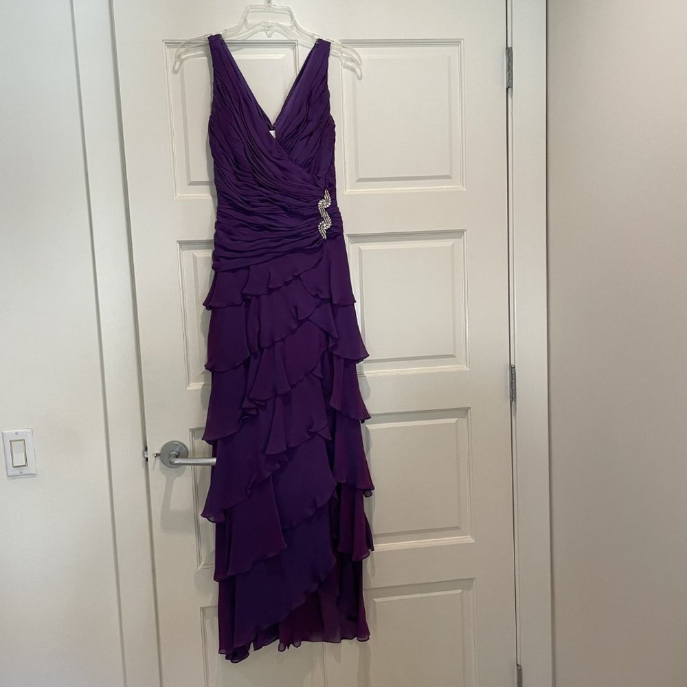 Tadashi Silk Hi-low Evening Dress